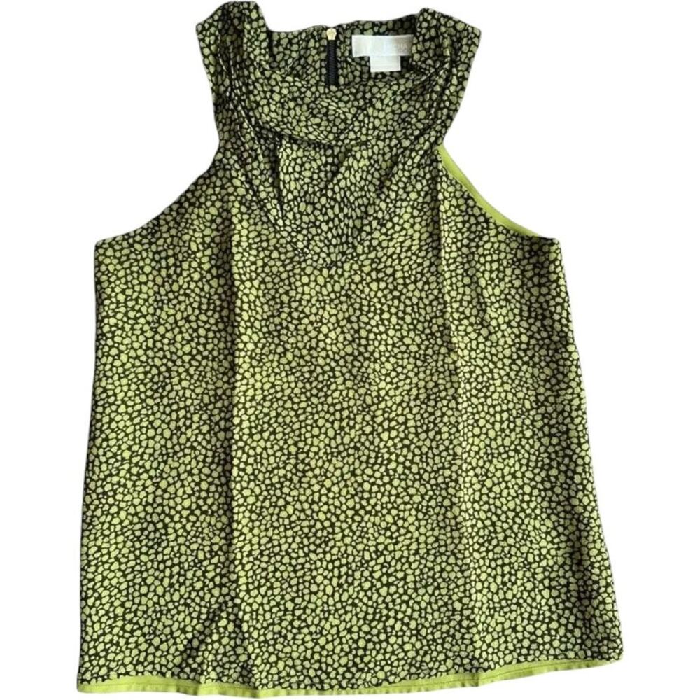 Michael Kors Green Printed Sleeveless Top, US2